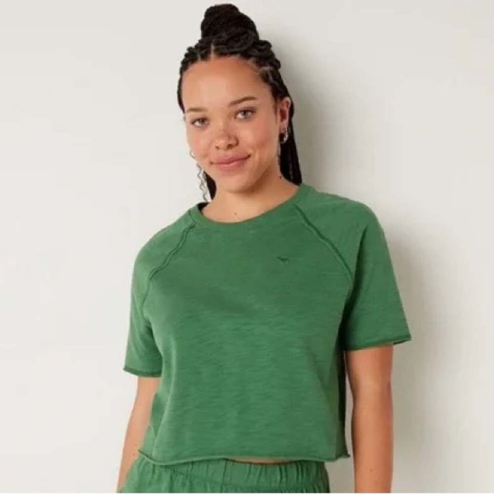 PINK Victoria's Secret Green Crop Top